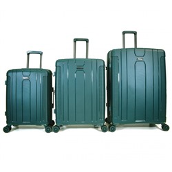 Набор из 3 чемоданов с расширением арт.11273  Темно-зеленый