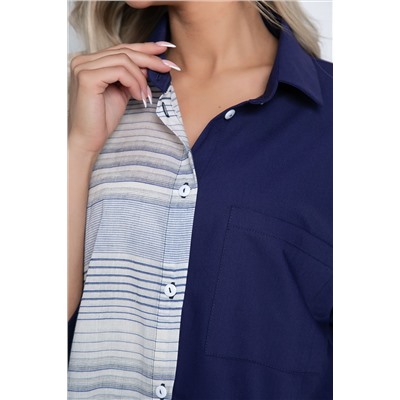 Рубашка Модис (синяя/полоска) Б10538
