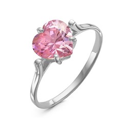 Серебряное кольцо с розовым фианитом 943