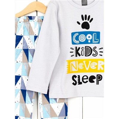 Пижама для мальчика Baby Boom КС15/2-И серый жемчуг COIL NEVER + треугольники