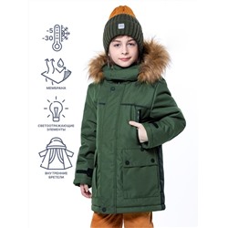 Куртка зимняя для мальчика NIKASTYLE 4з3323 хаки