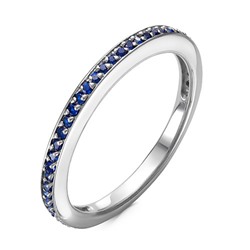 Серебряное кольцо с синими фианитами - 641