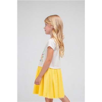 Платье для девочки Crockid КР 5743 светло-бежевый меланж, солнечный к333
