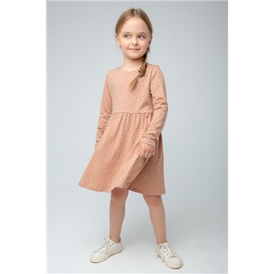 Платье для девочки Crockid К 5786 смугло-коричневый, горошки
