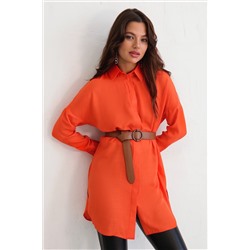 10825 Базовая удлинённая рубашка оранжевая