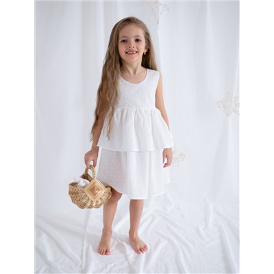 Платье для девочки белое из тонкой ткани