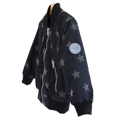 Куртка-бомбер черные звезды