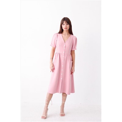 9196 Платье-ретро светло-розовое (остаток: 46)