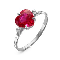 Серебряное кольцо с фианитом цвета корунд - 943