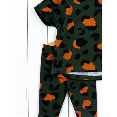 Комплект для девочки Baby Boom КД504/1-К-Б Леопард на зеленом Б109