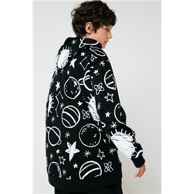 Куртка для мальчика КБ 301542 черный, космос к56