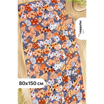 Полотенце пляжное вафельное 80x150 см Happy Fox Home