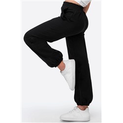 Хлопковые брюки для девочки из футера двухнитки с добавлением лайкры Happyfox