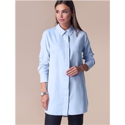 Удлиненная блузка с высокими разрезами Размер 46, Цвет голубой, Рост 170