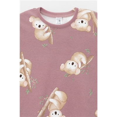 Пижама для девочки Crockid К 1552 морозная вишня коалы