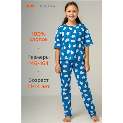 Новогодняя пижама для девочки с брюками Happyfox