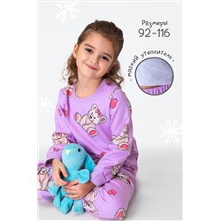 Хлопковая пижама для девочки из футера с начесом Happyfox