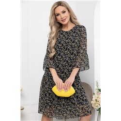 Платье "Кэролайн" (блэк/желтые цветы) П5918