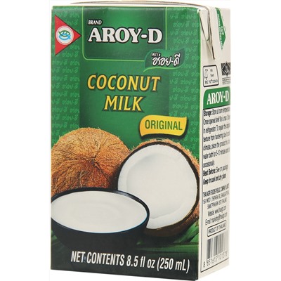 Aroy-d Кокосовое молоко 70% жирность 17-19%, 250 мл