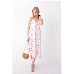 9138 Платье-комбинация с принтом "фламинго" (остаток: 42, 46)