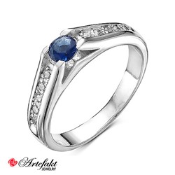 Серебряное кольцо с синим фианитом 151