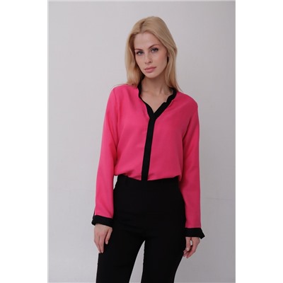 11228 Блуза розовая с чёрной отделкой (остаток: 42)