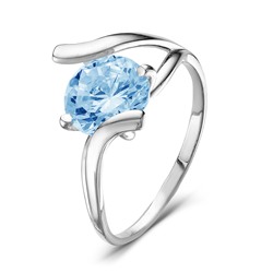 Серебряное кольцо с голубым фианитом 547