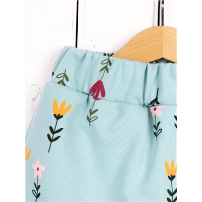Юбка-шорты для девочки Baby Boom П100/1-Ф Б106 цветы на мяте