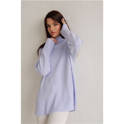 9876 Удлинённый свитер нежно-голубой