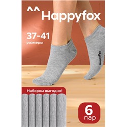 Набор однотонных укороченных носков 6 пар Happyfox