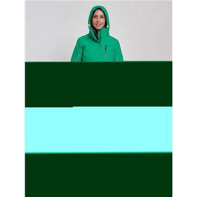 Горнолыжный костюм женский зимний зеленого цвета 03350Z