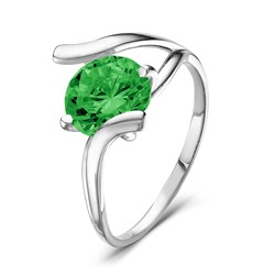 Серебряное кольцо с зеленым фианитом 547