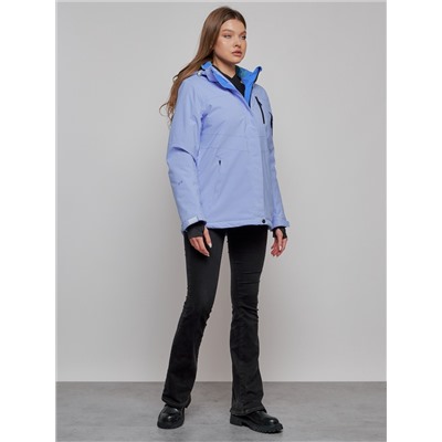 Горнолыжная куртка женская зимняя фиолетового цвета 05F