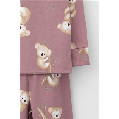 Пижама для девочки Crockid К 1552 морозная вишня коалы