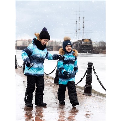 Комплект зимний для мальчика NIKASTYLE 7з1523 аквамарин черный