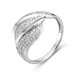 Серебряное кольцо с бесцветными фианитами - 183