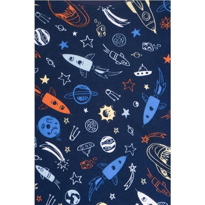 Пижама для мальчика Crockid К 1552 космические ракеты на глубоком синем