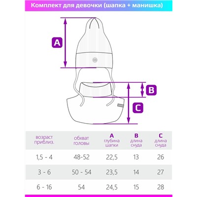 Комплект шапка манишка для девочки NIKASTYLE 12м10624 молочный