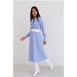 10535 Платье-рубашка с английским воротником голубое (остаток: 44)