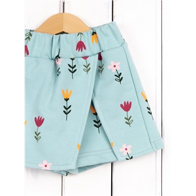 Юбка-шорты для девочки Baby Boom П100/1-Ф Б106 цветы на мяте