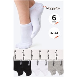 Набор однотонных укороченных носков 6 пар Happyfox