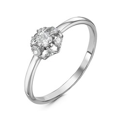 Серебряное кольцо с бесцветными фианитами - 1139