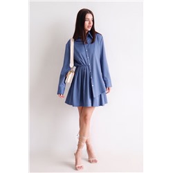12801 Платье-рубашка синее в полоску