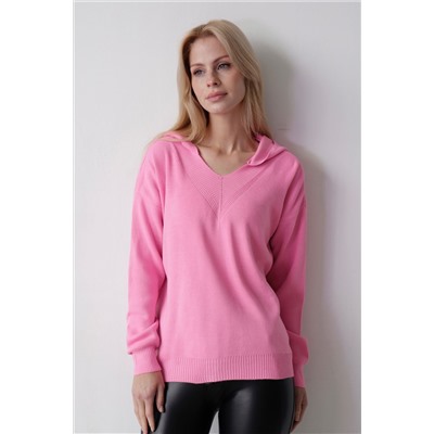 23730 Пуловер с капюшоном розовый