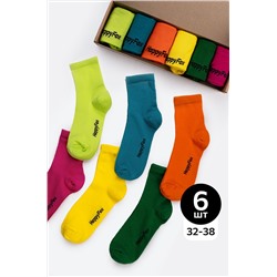 Набор носков для девочки 6 пар в подарочной коробке Happyfox