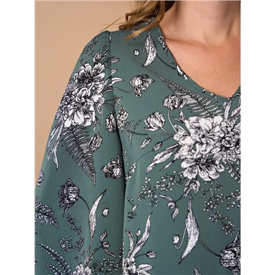 Блузка 0059-26а зеленовато-серый