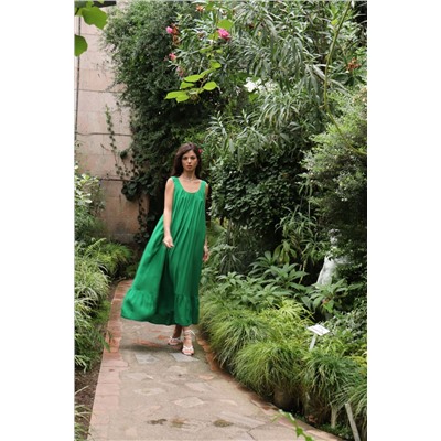 7013 Платье Мальдивы для пляжа и фотосъёмки в зелёном цвете (остаток: 42)