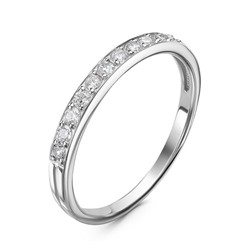 Серебряное кольцо с бесцветными фианитами - 1132